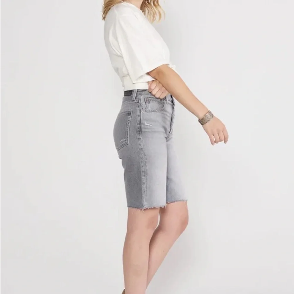 ETICA Brandy Long Denim Shorts Women’s Gray Quartzsite Organic Cotton Bermuda